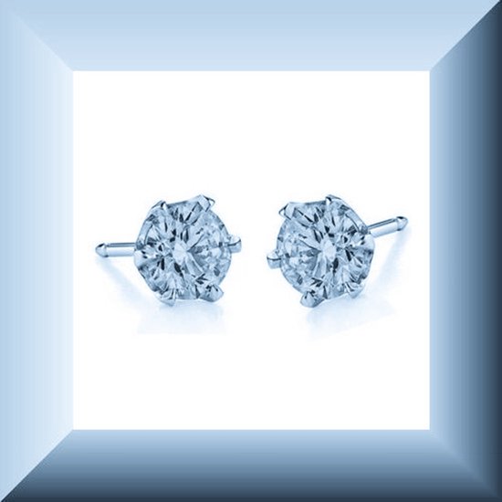 Hetty'S - Opvallende oorknopjes - echt zilver - met blauwe Topazen - 6 mm