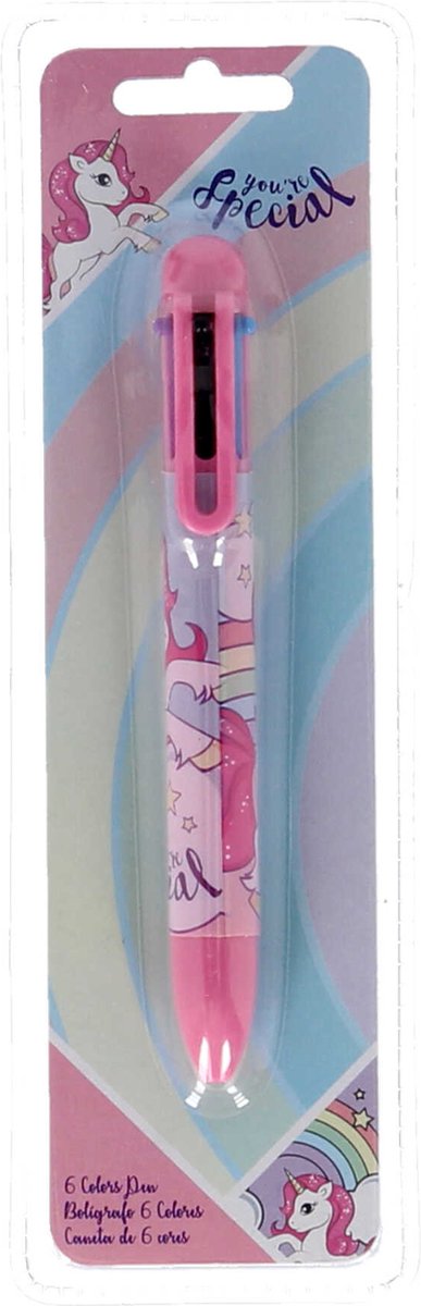 Stylo à bille Licorne avec lumière et paillettes, Kindercrea