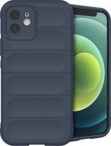 iMoshion Hoesje Geschikt voor iPhone 12 Hoesje Siliconen - iMoshion EasyGrip Backcover - Donkerblauw