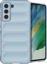 iMoshion Hoesje Geschikt voor Samsung Galaxy S21 FE Hoesje Siliconen - iMoshion EasyGrip Backcover - Lichtblauw