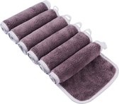 Microfiber washandje make-up remover doek wasbare make-up remover doekjes ultra zacht washandje gezicht herbruikbaar 15cmx30cm 6 pack paars