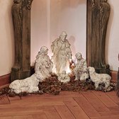 LOBERON Kerststalfiguren set van 6 Pouponnière grijs