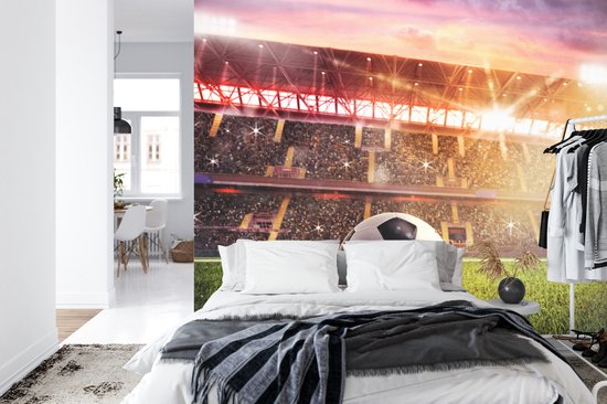 Papier peint photo Voetbal dans le stade - Papier peint non tissé - 368 x 254 cm