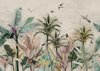 Fotobehang Wallpaper Palm Tropical Forest Vintage Jungle Pattern With Birds - Vliesbehang - 416 x 254 cm
