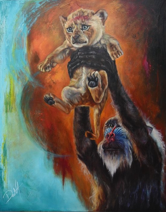 Peinture King Lion - Impression d'art sur toile - 60 x 80 - Art sur toile - MyDeaNA