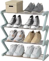 Étagère à chaussures petit 4 niveaux petit étagère à chaussures mini étagère à chaussures organisateur solide et étroit étagère à chaussures organisateur de rangement pour placard entrée couloir montage rapide 45 x 19 x 51 cm