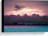 Canvas - Zonsondergang - Landschap - Wolken - Kleuren - 40x30 cm Foto op Canvas Schilderij (Wanddecoratie op Canvas)