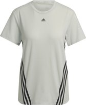 Adidas WTR Icon Tee 3S (Maat S) Dames sport shirt - Mint Groen - Fitness/Training