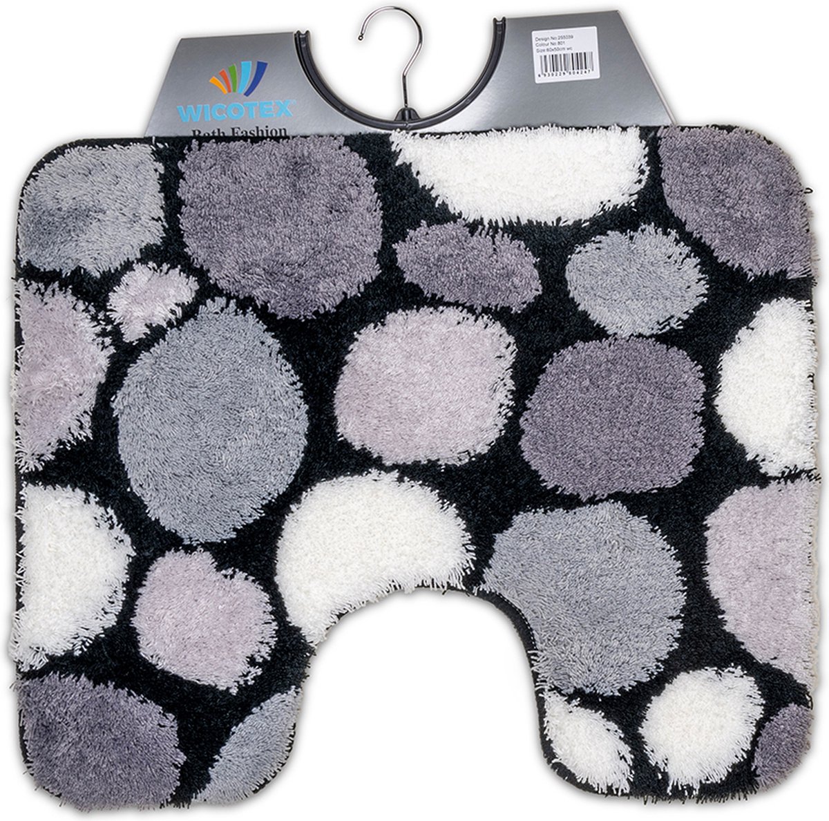 Wicotex - Toiletmat stenen - Antislip onderkant - WC mat met uitsparing - Afmeting 50x60cm
