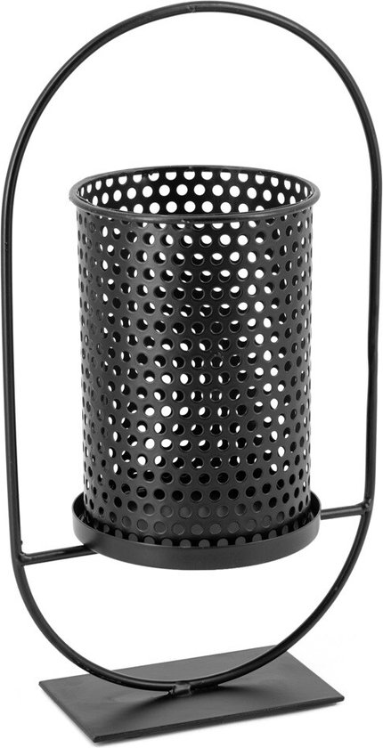 Windlicht glas grijs 16 cm H 24 cm kopen