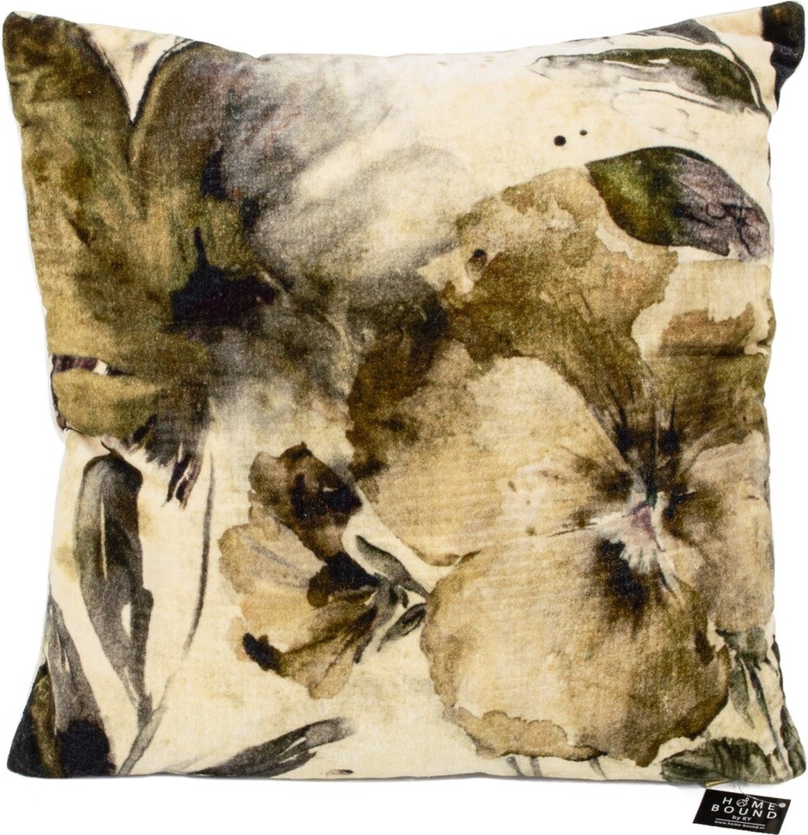 HomeBound by KY | Kussen velvet bloemen | 45x45cm | bloemenkussen