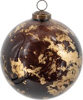 Glazen kerstbal brown marble