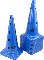 MDsport - Multifunctionele afbakenkegel blauw - 50 cm - Set van 12 - Multifunctionele pion - Pion
