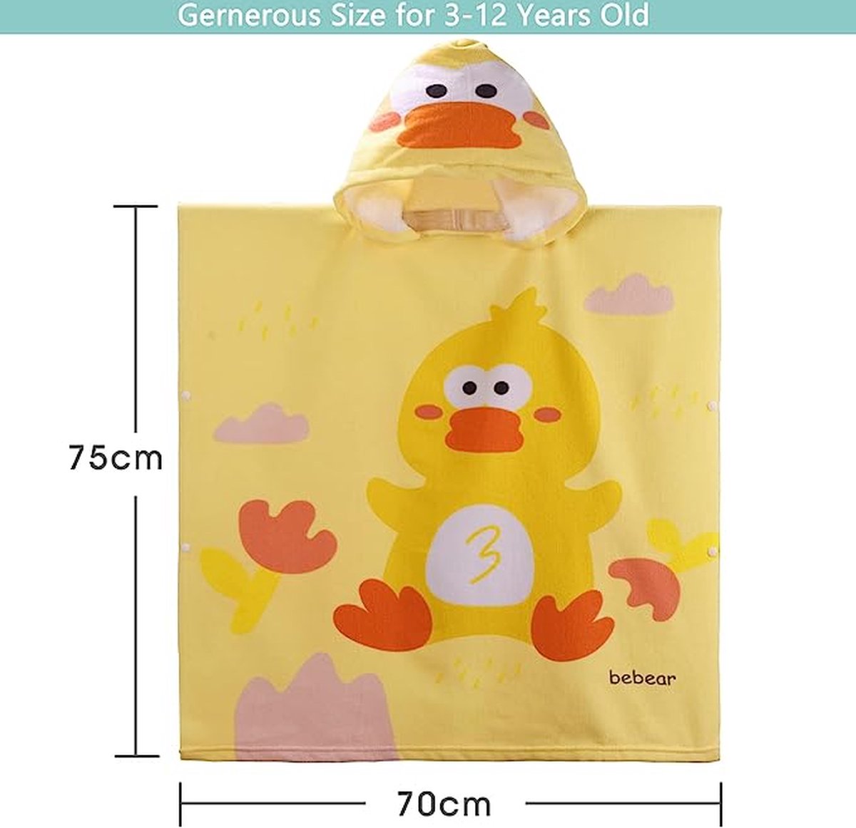 Peignoir Enfant Lion 3D - Serviette Cape De Bain Bébé Garçon 0-2 Ans - Coton Bio Absorbant