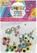 Wiebelogen - 100x - gekleurd - zelfklevend - plak oogjes/googly eyes
