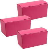 Coffret cadeau/boîte à bonbons Santex - 11 x 5 cm - Faveur de mariage - 50x pièces - fuchsia/rose - 125 grammes