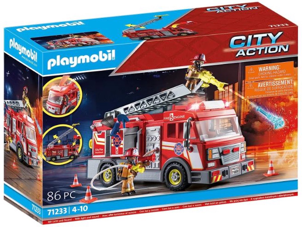 playmobil 71233 Brandweerwagen met licht en geluid - Start avontuur en reddingsmissies!
