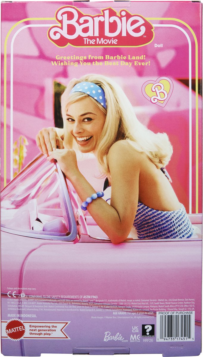 Barbie The movie pop - Margot Robbie - Blauwe ruitjes - Barbie film pop — afbeelding 3