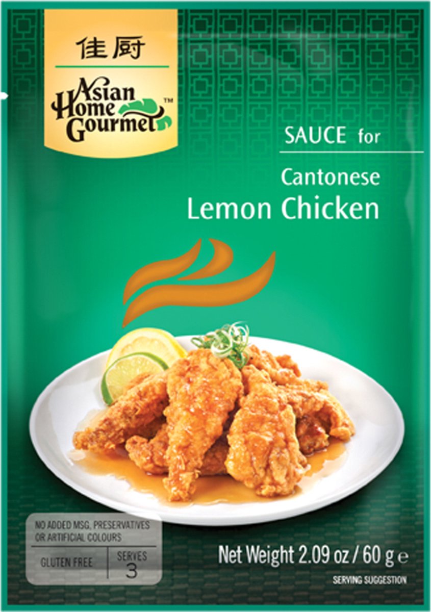 Asian Home Gourmet Lemon Chicken - citroensaus voor kip, vis en zeevruchten - 12 x 60 g