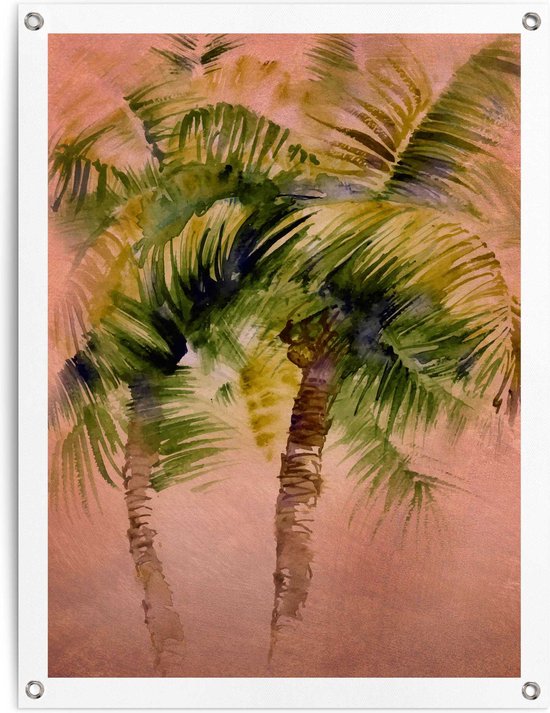Tuinposter Painted Palm Trees 80x60 cm