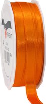 1x Luxe Hobby/decoratie oranje satijnen sierlinten 1 cm/10 mm x 25 meter- Luxe kwaliteit - Cadeaulint satijnlint/ribbon