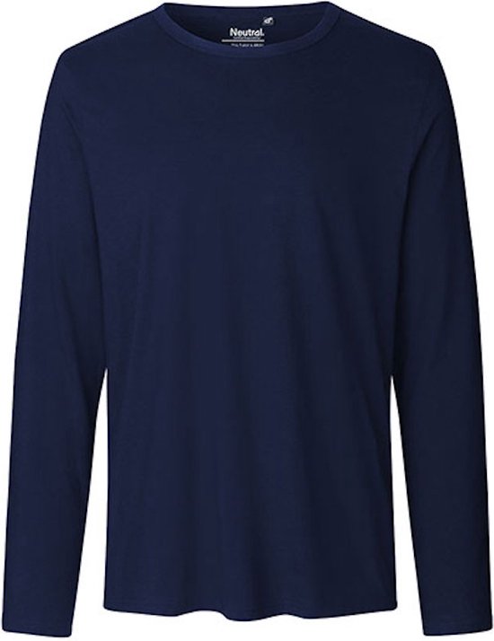 Men´s Long Sleeve T-Shirt met ronde hals Navy - 3XL