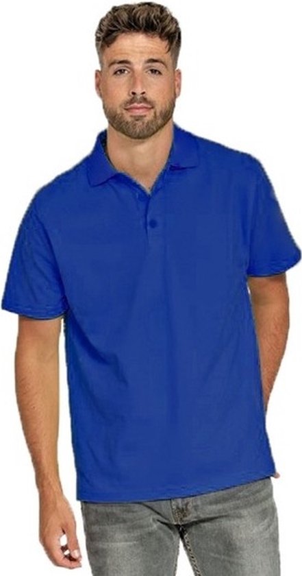 Premium poloshirt 100% katoen voor heren S kobalt