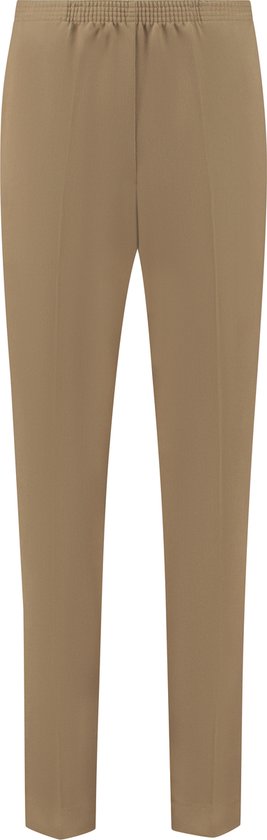 Coraille dames broek, Anke met elastische tailleband, camel, maat 46 (maten 36 t/m 52) stretch, fijne kwaliteit, zonder rits, steekzakken