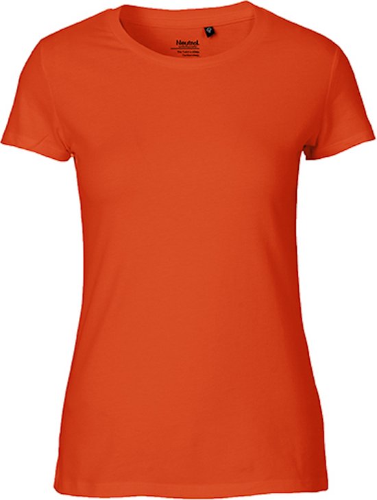 T-shirt Classic pour femme à col rond Orange - L