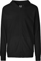 Unisex Jersey Hoodie met capuchon en rits Black - L