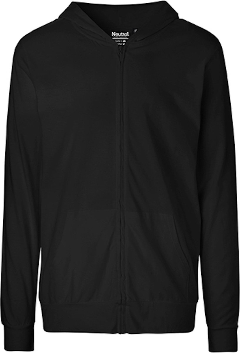 Unisex Jersey Hoodie met capuchon en rits Zwart