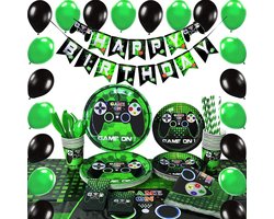Joya Party® Gaming Verjaardag Feestset | Video Game Decoratie Versiering | Jongens & Meisjes Kinderfeestje Verjaardag | Kinderverjaardag | 137 STUKS