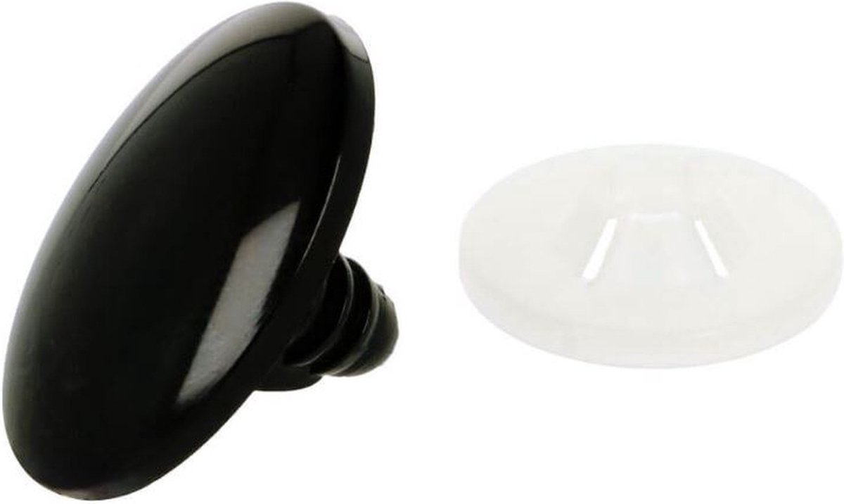 Dierenogen - veiligheidsogen 35mm - Ovaal - Zwart- 1 paar - Merkloos