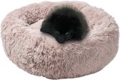 Donut fluffy hondenmand 60 CM taupe wasbaar/super zacht/luxe/Comfortabel/pluche