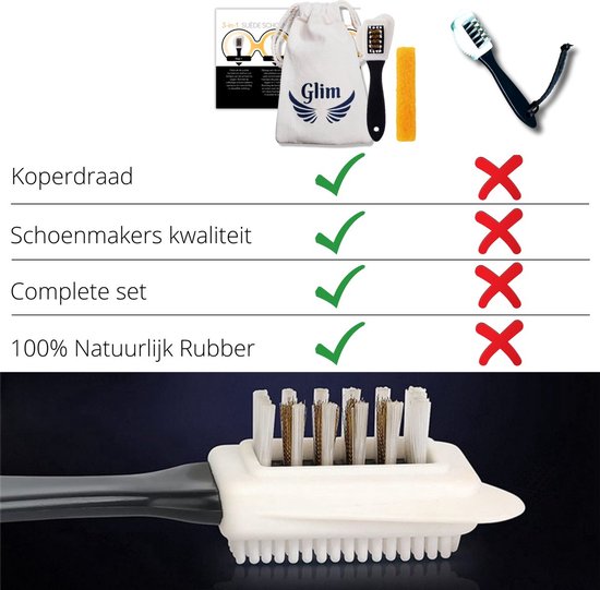 Premium schoenborstelset met reinigingsborstel en
