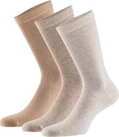 Apollo - Sokken van biologisch katoen - Multi Beige - Maat 39/42 - 3-Paar - Biologisch - Zwarte sokken - Sokken maat 39 42 - Unisex