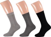 Apollo - Badstof sokken heren - Grijs - Maat 42/47 - 3-Pak - Sokken heren - Warme sokken heren - Wintersokken heren - Sokken heren 43 46