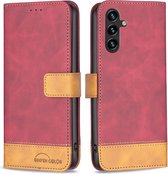 BINFEN Color Book Case - Geschikt voor Samsung Galaxy A14 Hoesje - Rood