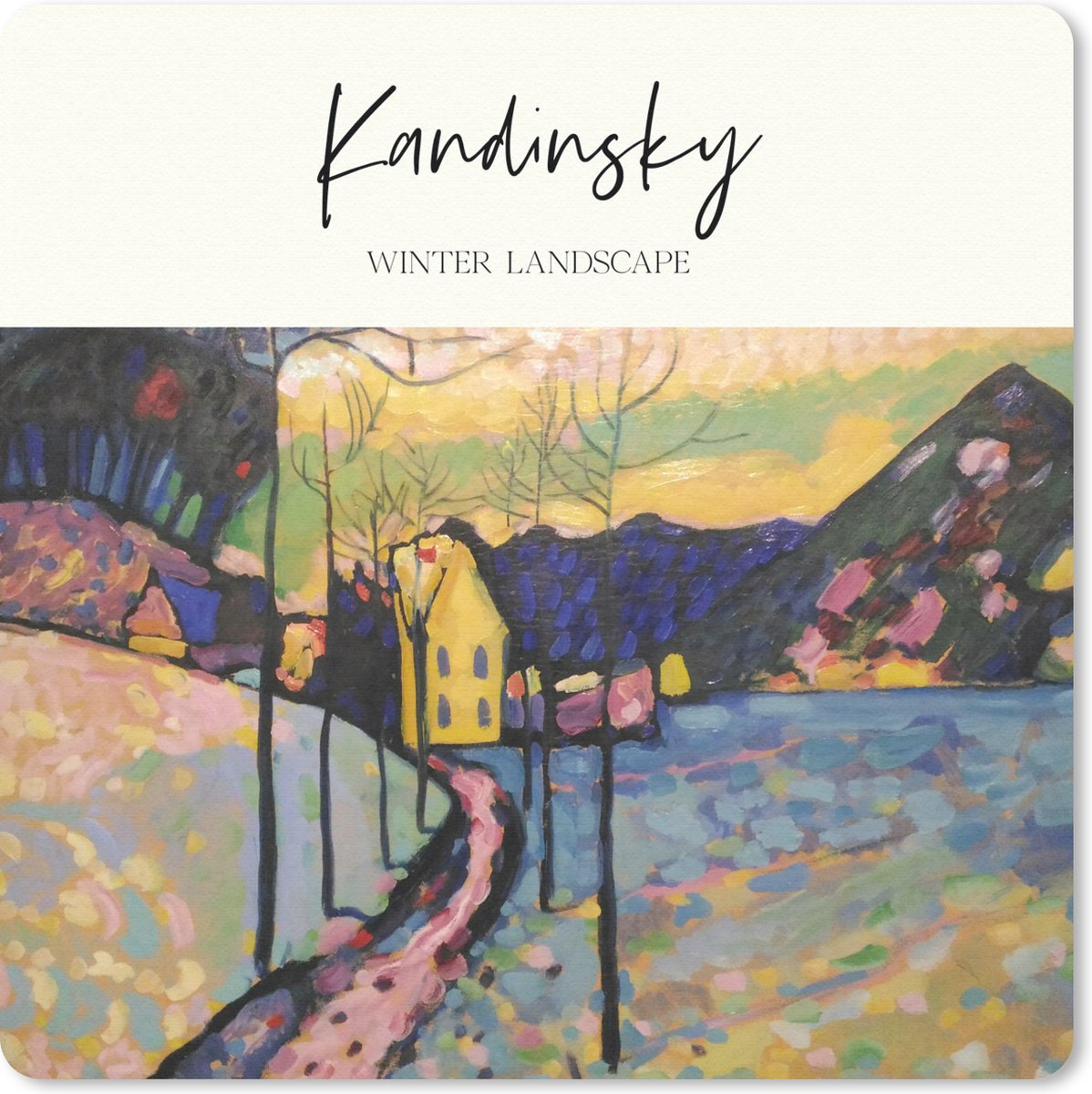 Muismat 20x20 cm - Mousepad Kunst - Winter landscape - Kandinsky - Muismatten