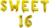 1Set - Sweet 16 - Ballon - Party Decoraties - Verjaardag - Cijfer - Ballonnen - Feestje - Kleur Goud