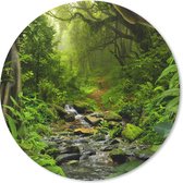 Muismat - Mousepad - Rond - Natuur - Water - Jungle - Bos - Tropisch - 40x40 cm - Ronde muismat
