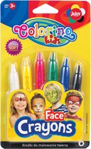 Colorino-Schmink stiften-6 basis kleuren-makkelijk afwasbaar-Schminkset voor kinderen.