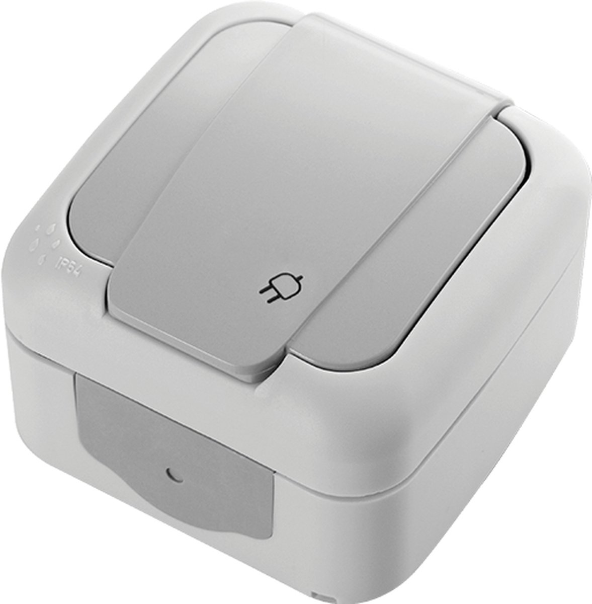 Panasonic Viko-Stopcontact-Wandcontactdoos-Opbouw-Spatwaterdicht-Randaarde-IP 54-Compleet