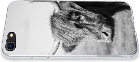 Coque iPhone 7 - Scottish Highlander - Animaux - Zwart - Wit - Étui de téléphone en Siliconen