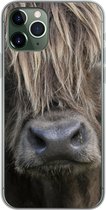 Geschikt voor iPhone 11 Pro hoesje - Schotse Hooglander - Bruin - Neus - Siliconen Telefoonhoesje