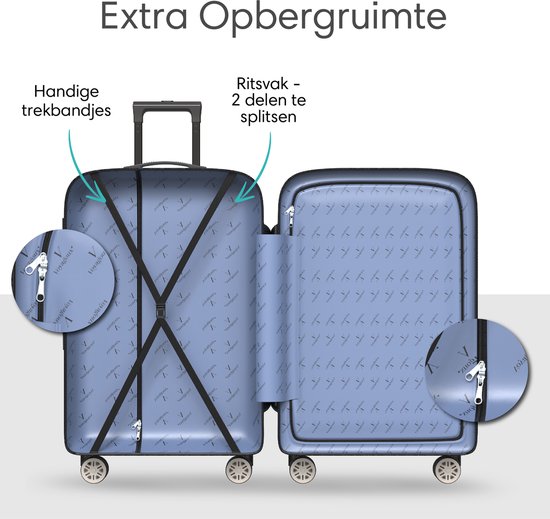 Voyagoux® AEON Koffer Groot - 114L - Zilver - Aluminium - TSA Voyagoux® AEON Koffer Groot - 114L - Zilver - Aluminium - TSA