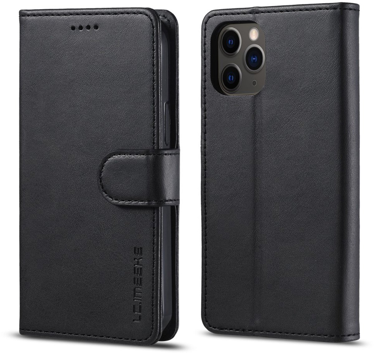 LC.IMEEKE Hoesje - Geschikt voor iPhone 12 Pro Max Hoesje - LC.IMEEKE Luxe Book Case - Zwart