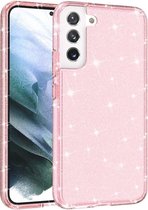 Coverup Glitter TPU Back Cover - Geschikt voor Samsung Galaxy S22 Hoesje - Roze