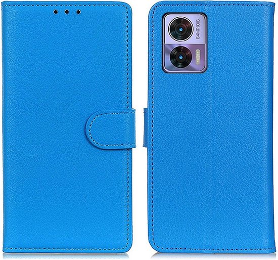 Housse Livre Flip Pour Motorola Edge 30 Neo – Coque à Rabat Bleue – Neuf