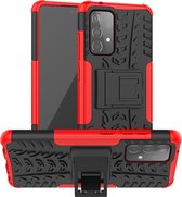 Coverup Rugged Kickstand Back Cover Geschikt voor Samsung Galaxy A52 / A52s Hoesje - Rood